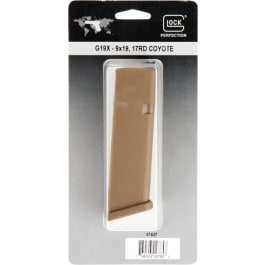 Glock Glock G17/G19X Magazine 47487 9mm Luger 17 Rounds Coyote Brown Fits Glock 17/19X/34