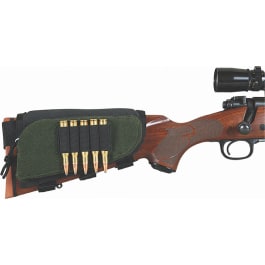 <em>Allen</em> 20550 <em>Buttstock</em> <em>Shell</em> <em>Holder</em> With Pouch 5 Rounds Green/Black Cordura Nylon