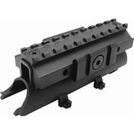 NcStar MTSKS Tri-Rail Receiver Cover <em>SKS</em> Rifle Weaver 4.80" Long Black Anodized See-Thru Aluminum