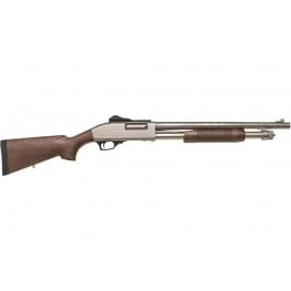 Tokarev USA 21000409 TX3 TX312HDMA1, 12 Gauge Pump Shotgun, Nickel Finish, Walnut Stock, 18.5" Barrel, 3", Ghost Ring Fiber Optic Sight, Heat Shield