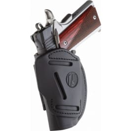 1791 Gunleather 4WH1SBLR 4-Way  <em>IWB</em>/OWB 01 Stealth Black Leather Belt Clip Fits 3-4" Barrel 1911