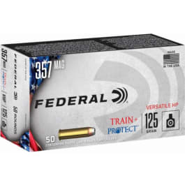 Federal TP357VHP1 Train + Protect 357 Mag 125 gr Jacketed Hollow Point (JHP) - 50rd Box