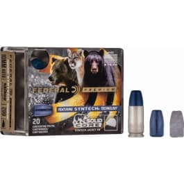 Federal Federal P9SHC1 Premium Hunting 9mm Luger +P 147 gr Solid Core Synthetic Flat Nose - 20rd Box