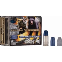 Federal Federal P40SHC1 Premium Hunting 40 S&W 165 gr Solid Core Synthetic Flat Nose - 20rd Box