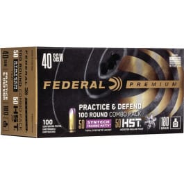 Federal Federal P40HST1TM100 Practice & Defend 40 S&W 180 gr HST/Synthetic - 100rd Box