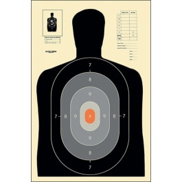 Action Target B27EPROS100 Qualification Pros Silhouette Paper Hanging 23" x 35" Black/Gray/<em>White</em> 100 Per Box