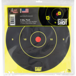 Pro-Shot 12BGREENTG5PK SplatterShot  12" Bullseye Hanging Tagboard Black/Green Impact Enhancement <em>White</em> 5 Pack