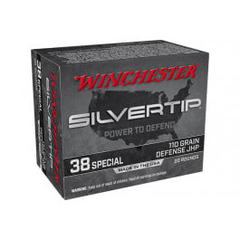 Winchester Winchester Ammo W38ST Silvertip 38 Special 110 gr Silvertip Jacket Hollow Point - 20rd Box