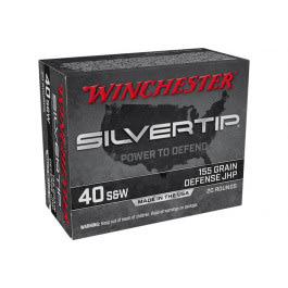 Winchester Ammo W40SWST Silvertip 40 S&W 155 gr Silvertip Jacket Hollow Point - 20rd Box