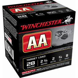 Winchester Ammo AA288 AA 28GA 2.75" 3/4oz #8 Shot - 25sh Box