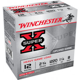 Winchester Winchester Ammo XU12SP8 Super-X Heavy Game Load 12GA 2.75" 1 1/4oz #8 Shot - 25SH Box