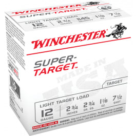 Winchester Ammo TRGT127 Super Target Light Target Load 12GA 2.75" 1 1/8oz #7.5 Shot - 25sh Box