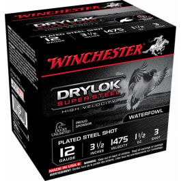 Winchester Winchester Ammo SSH12LH3 Drylock Super Steel High Velocity 12GA 3.5" 1 1/2oz #3 Shot - 25sh Box