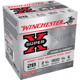 Winchester Ammo WE28GT6 Super X Xpert High Velocity 28GA 2.75" 5/8oz #6 Shot - 25sh Box