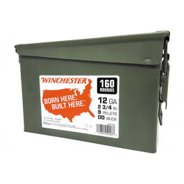 Winchester Ammo WW12C Winchester Buckshot 12 Gauge 2.75" 9 Pellets 00 Buck Shot (Ammo Can) - 320sh Case