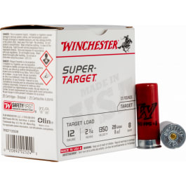 Winchester Winchester Ammo TRGT13508 Super Target 12 Gauge 2.75" 1 oz 8 Shot - 25SH Box