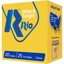 Rio Wing & Target 20 Gauge 2.75" 7/8 oz #7.5 Lead Shot 25 Rounds Plastic Case WT2075 8435101612043