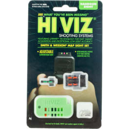 HIVIZ SWMPE21 Adjustable Fiber Optic Sight Set for S&W M&P Full Size, Interchangeable LitePipe, Front/Rear Set.