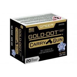 CCI Speer Ammo 24259 Gold Dot Carry Gun 40 S&W 165 gr Hollow Point (HP) - 20rd Box