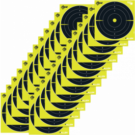 EZ-Aim 15213 Splash Reactive Target 8" Bullseye Paper Hanging Black/Yellow 25 Per Pkg