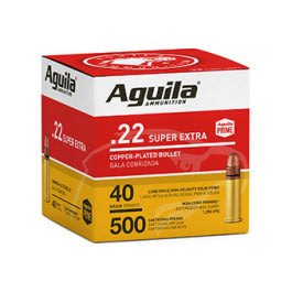 Aguila 1B221115 Super Extra High Velocity <em>22</em> LR 40 gr Copper-Plated Solid Point (Bulk) - 500rd Box