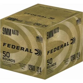 Federal Federal C9N882 Military Grade 9mm NATO 124 gr Full Metal Jacket (FMJ) - 50rd Box