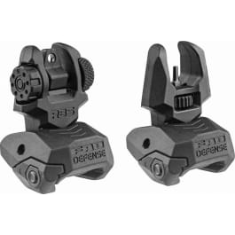 FAB Defense FXFRBS Front/Rear Flip Up Sights  Folding Black for AR-15, M4, M16