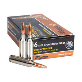 Sig Sauer SIG Sauer E6MMCH120 Elite Copper Hunting 6mm Creedmoor 80 gr Copper Hollow Point - 20rd Box