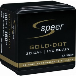Speer 308150GDB Gold Dot  30 Cal .308 150 gr Gold Dot Soft Point 50 Per Box