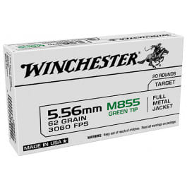 Winchester Ammo USA855K USA 5.56x45mm NATO 62 GRFull Metal Jacket Lead Core (FMJLC) - 20rd Box
