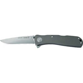 S.O.G <em>SOG</em>-TWI8-CP <em>Twitch</em> <em>II</em> 2.65" Folding Drop Point Plain Satin AUS-8A SS Blade Gray Anodized Aluminum Handle Includes Belt Clip