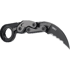 CRKT 4040V Provoke  2.41" Folding Hawkbill Veff Serrated Black TiN D2 Steel Blade/Black Aluminum Handle Includes Pocket Clip