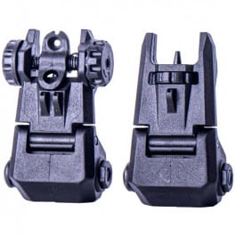American <em>Tactical</em> Flip <em>Up</em> Front And Rear Back <em>Up</em> Sights Set Polymer, Black - ATISIGHTSETP
