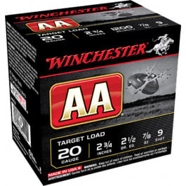 Winchester Ammo AA209 AA Target Loads 20GA 2.75" 7/8oz #9 Shot - 250sh Case
