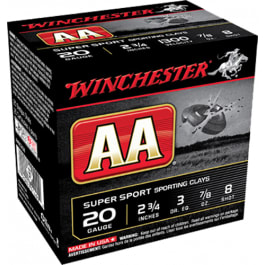 Winchester Ammo AASC208 AA Target Loads 20GA 2.75" 7/8oz #8 Shot - 250sh Case