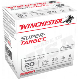 Winchester Winchester Ammo TRGT208 Super Target 20GA 2.75" 7/8oz #8 Shot - 250sh Case