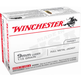 Winchester Winchester Ammo USA9MMVP Best Value 9mm Luger 115 GR Full Metal Jacket - 100rd Box