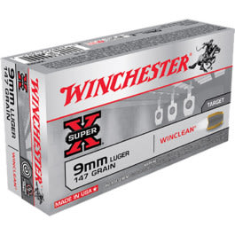 Winchester Winchester Ammo WC93 WinClean 9mm Luger 147 GR Brass Enclosed Base - 50rd Box