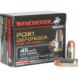 Winchester Winchester Ammo S45PDB Elite 45 ACP 230 GR Bonded Jacket Hollow Point - 20rd Box