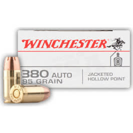 Winchester Winchester Ammo USA380JHP Best Value 380 ACP 95 GR Jacketed Hollow Point - 50rd Box