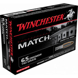 Winchester Ammo S65CM <em>Match</em> 6.5 Creedmoor <em>140 GR</em> Hollow Point Boat Tail - 20rd Box