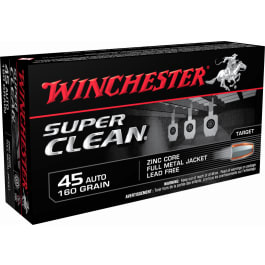 Winchester Winchester Ammo W45LF Super Clean 45 ACP 165 gr Lead Free Full Metal Jacket - 50rd Box