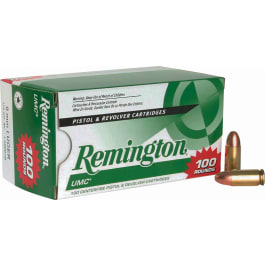 Remington Remington Ammunition 23765 UMC 9mm Luger 115 gr Full Metal Jacket (FMJ) (Value Pack) - 100rd Box
