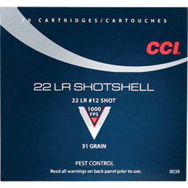 CCI 0039 Low Noise/Training/Specialty 22 Long Rifle #12 Shot 31 GR - 20rd Box
