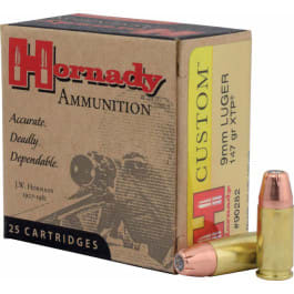Hornady 90282 Custom 9mm Luger 147 GR XTP Hollow Point - 25rd Box