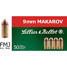 Sellier and Bellot Sellier & Bellot SB9MAK 9x18 Makarov 95 GR Full Metal Jacket - 50rd Box
