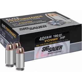 Sig Sauer SIG Sauer E40SW220 V-Crown 40 S&W 180 GR Jacketed Hollow Point - 20rd Box