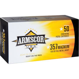 Armscor Armscor USA .357 Magnum 158gr Full Metal Jacket 50 Rounds Brass Case