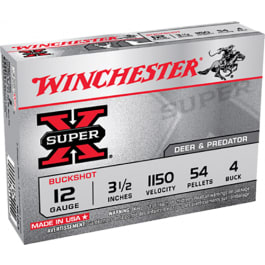 Winchester Ammo XB12L4 Super-X 12GA 3.5" Copper-Plated Lead 54 Pellets 4 Buck - 5sh Box