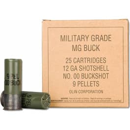 Winchester Ammo Q1544VP <em>Military</em> Grade 12GA <em>2</em><em>.</em>75" Buckshot 9 Pellets 00 Buck - 25sh Box